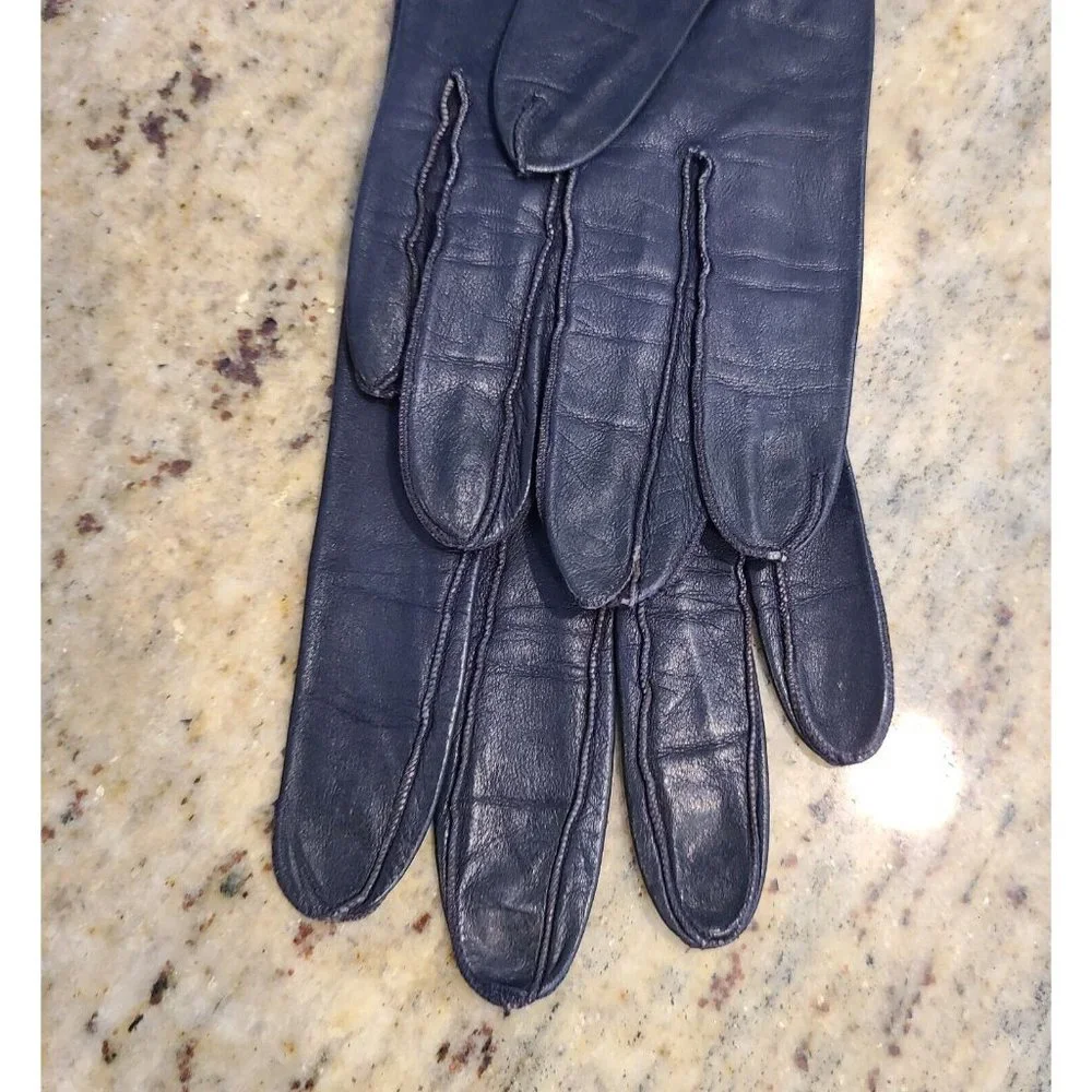 Vintage Size 6.5 Small Black Leather Formal 10